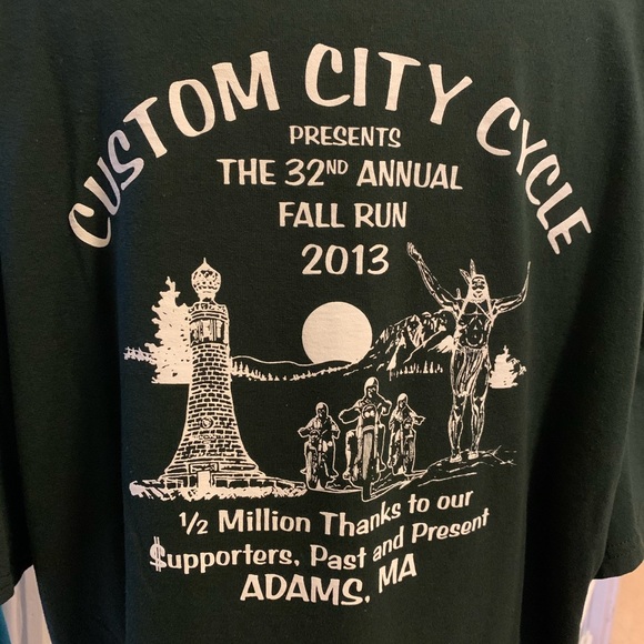 Motorcycle Live To Ride Green Tee - Picture 3 of 7